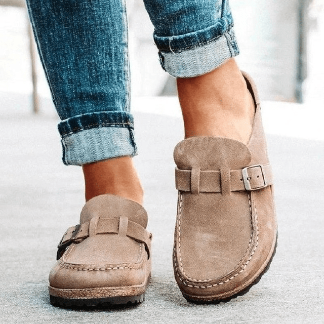 Elegancia Damen Leder-Mules | Vintage Stil | Bequem & Vielseitig | Perfekt für Alltag & Events