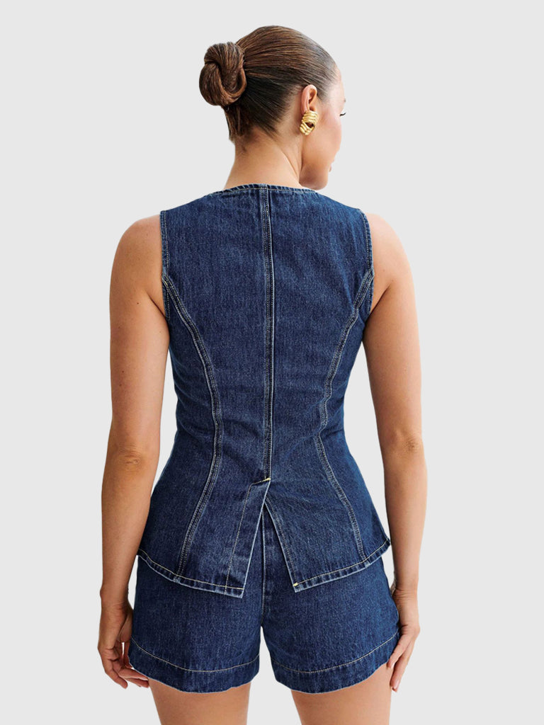 BlueBreeze Denim Set | Stilvoller Damen-Zweiteiler | Bequem & Lässig | Perfekt für Alltag & Freizeit