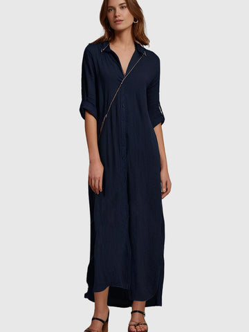 Robe longue en lin Elara Elegance | Robe d'été | Tissu en lin | Élégant et décontracté | Parfait pour le printemps et l'été