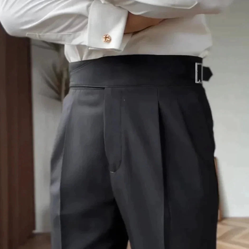BuckleFit Klassische Herren-Hose mit Schnallen-Design | Stilvoll & Bequem | Perfekt für Büro & Freizeit