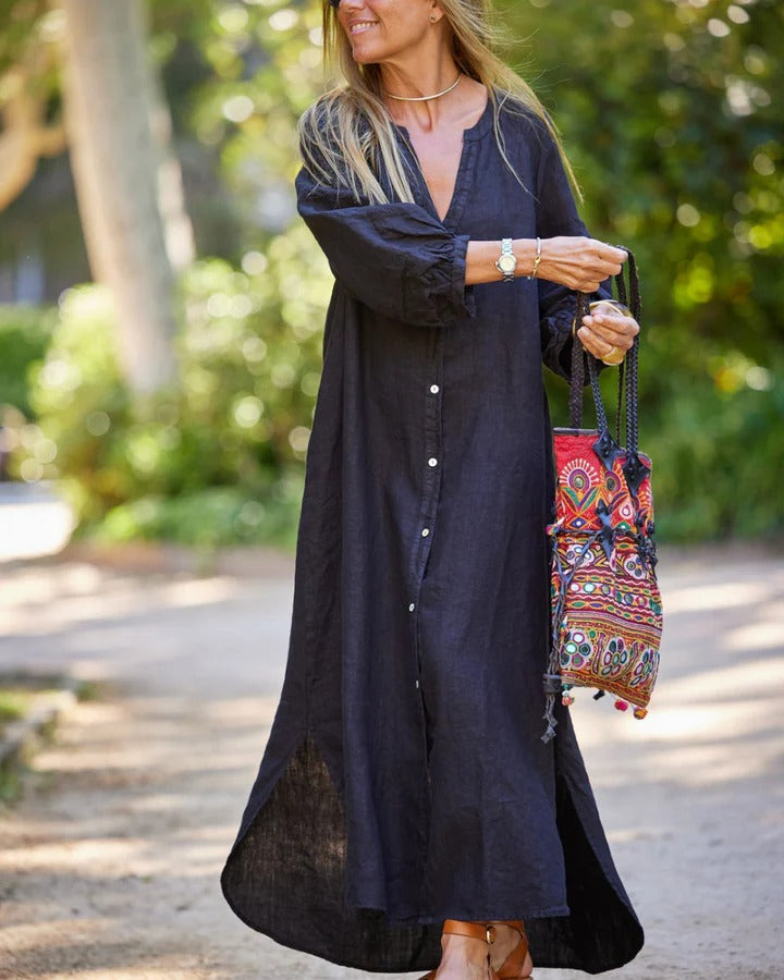 Robe en lin léger Lennova | Aéré | Élégant | Parfait pour l'été