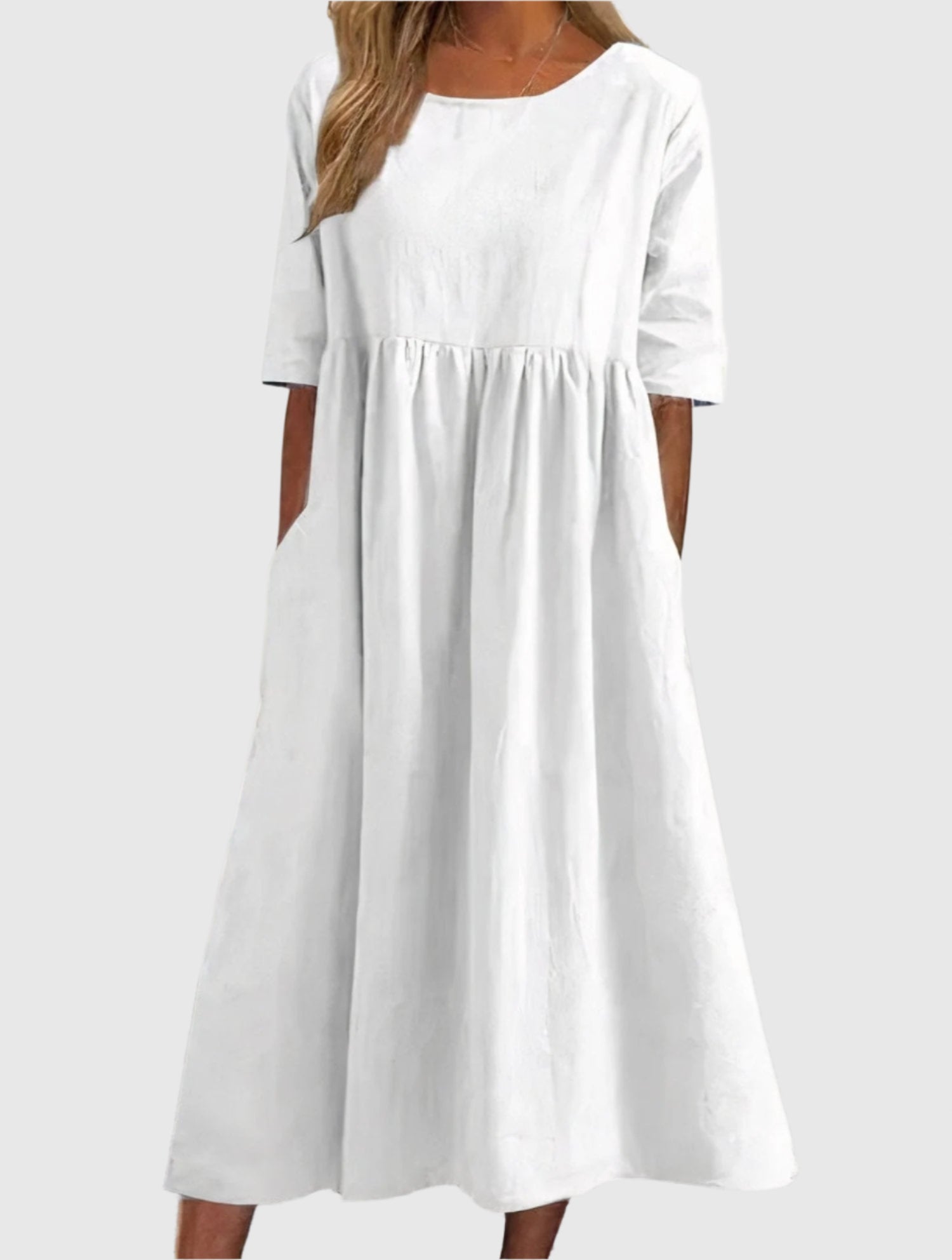 LuxeVibe Casual Cotton Linen Dress | Summer dress | Comfortable &amp; breathable | Perfect for hot days