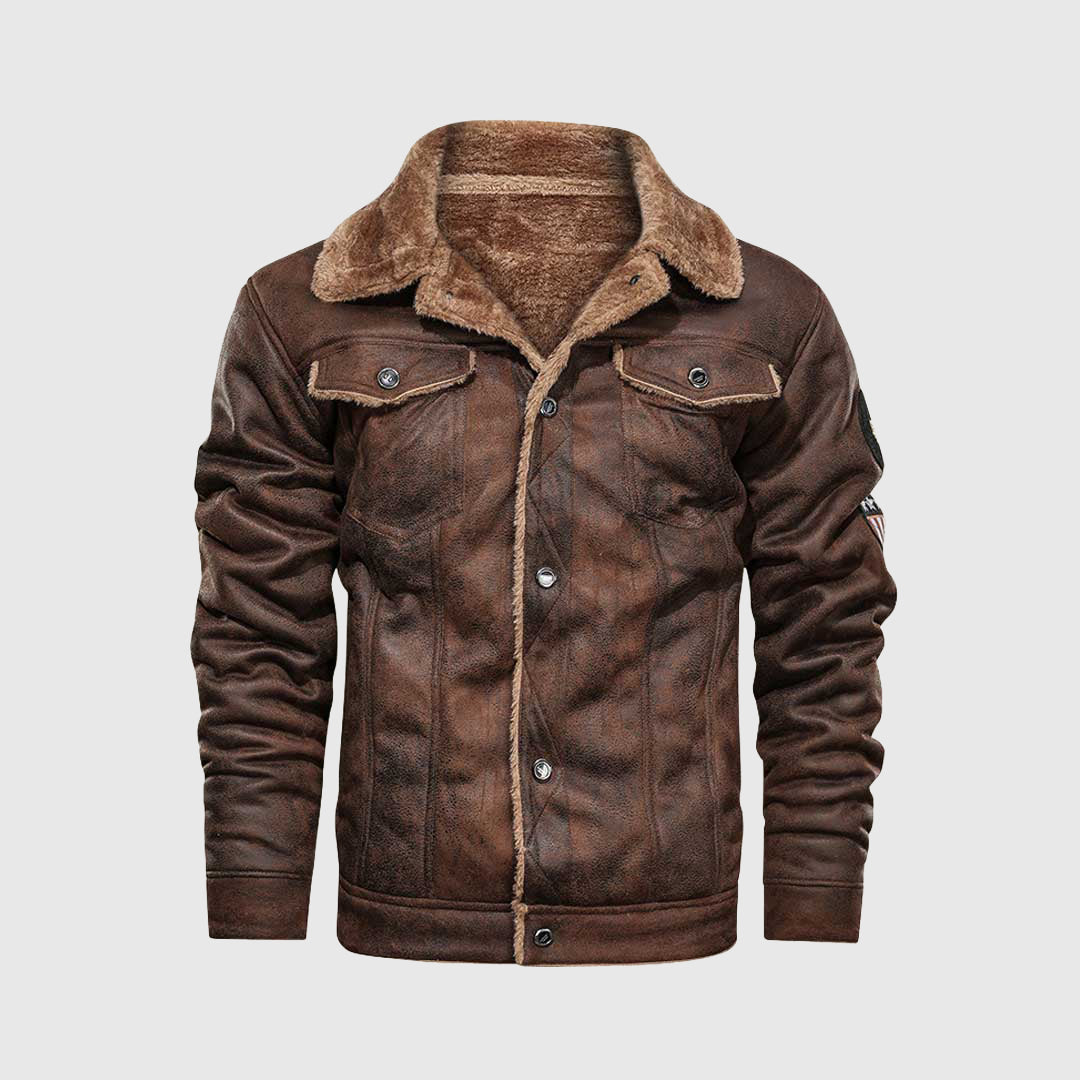 Wright Leather Jacket | Luxurious Winter Aviator Jacket | Style &amp; Warmth