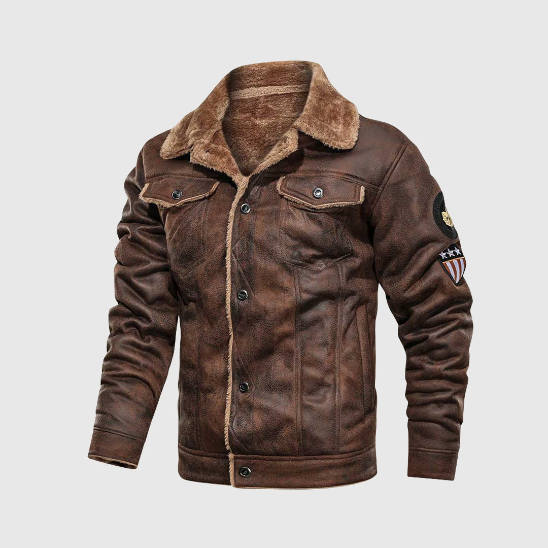 Wright Leather Jacket | Luxurious Winter Aviator Jacket | Style &amp; Warmth