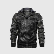 Outcast Lederjacke | Bikerjacke mit Kapuze | Motorrad-Jacke | Vielseitiger Look