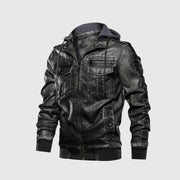 Outcast Lederjacke | Bikerjacke mit Kapuze | Motorrad-Jacke | Vielseitiger Look