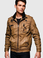 Storm Rider Lederjacke | Bikerjacke | PU-Leder | Motorrad-Jacke