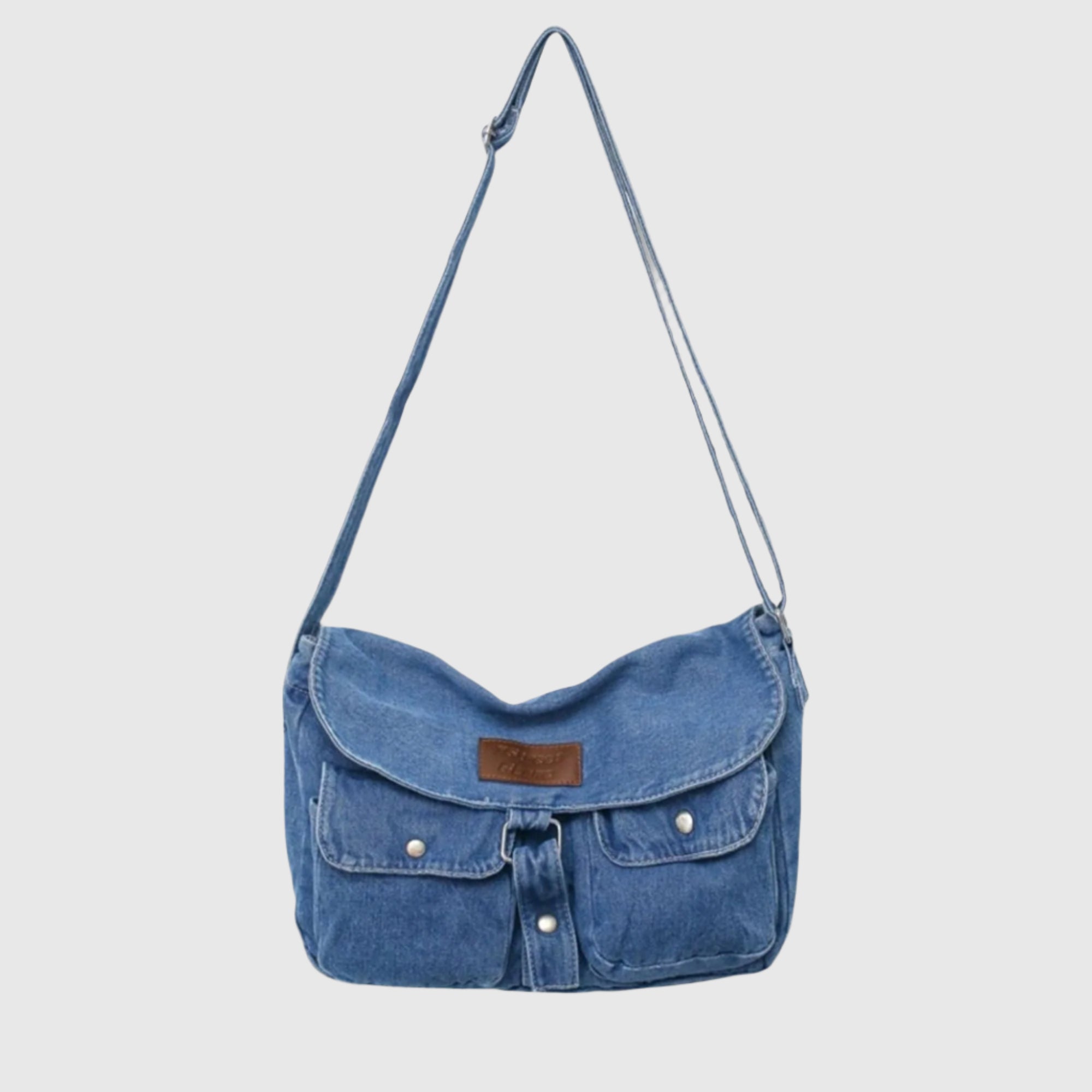 LuxeCross Denim Crossbody Bag | Spacious | Multifunctional | Trendy messenger bag with multiple pockets
