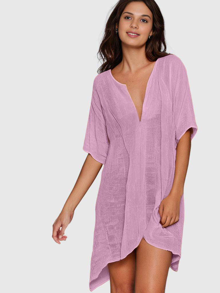 Ava Breeze Beach Cover-Up Kleid | Midi Länge | Leicht | Atmungsaktiv | Perfekt für Sommer