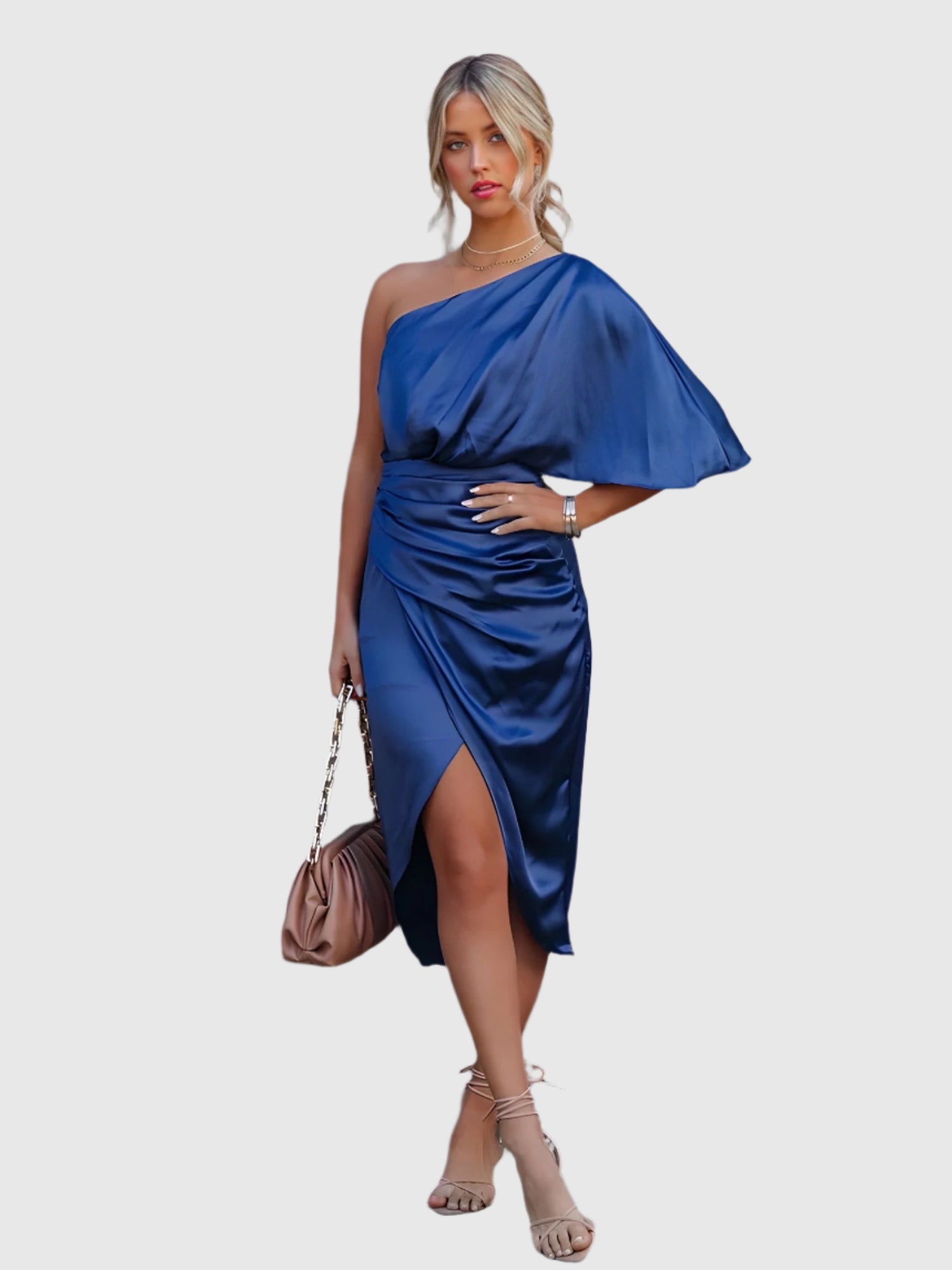 Vera Luxe | Elegantes Ein-Schulter Cocktailkleid | Damen Cocktailkleid | Perfekte Passform | Festliche Mode