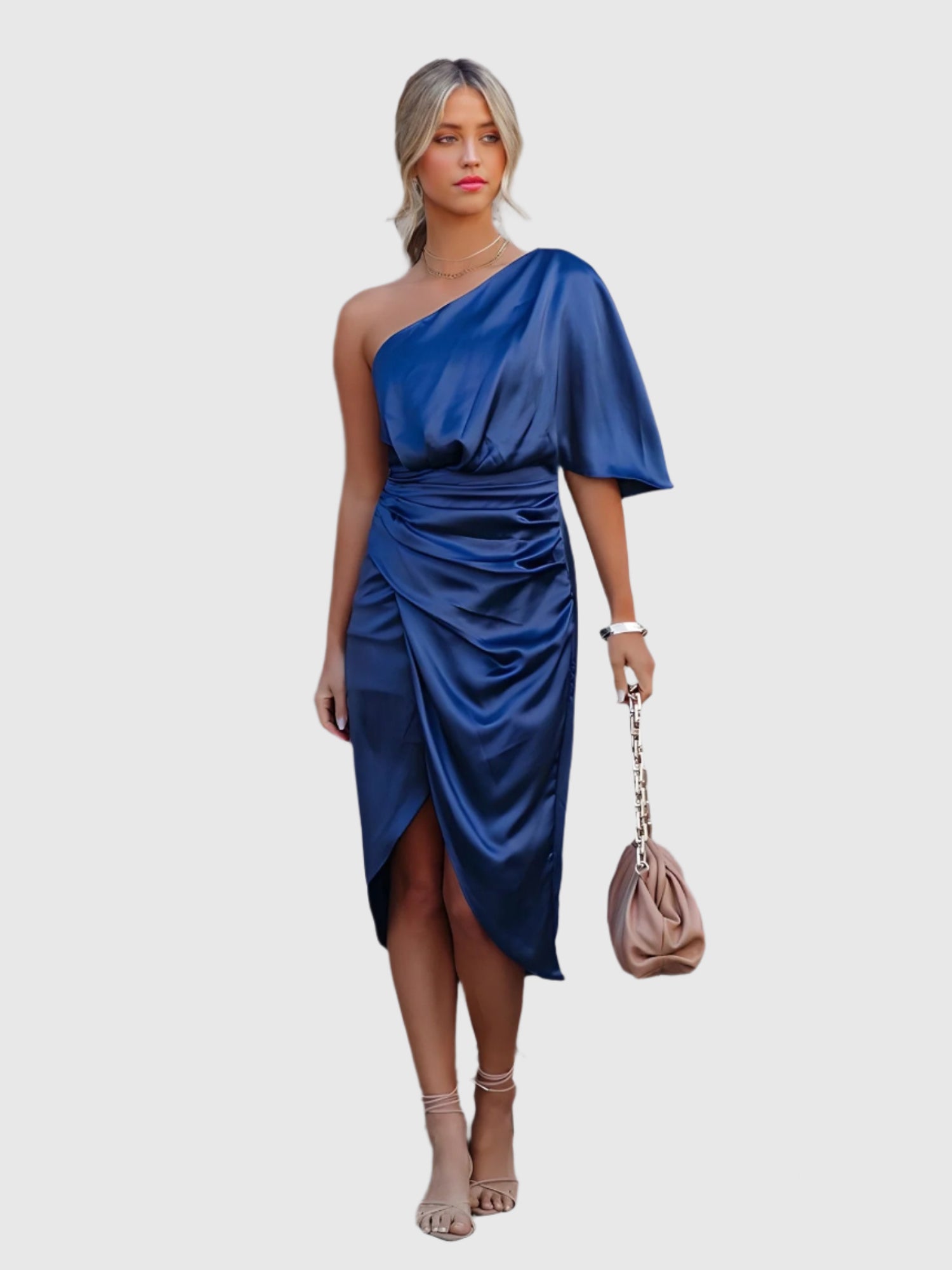 Vera Luxe | Elegantes Ein-Schulter Cocktailkleid | Damen Cocktailkleid | Perfekte Passform | Festliche Mode