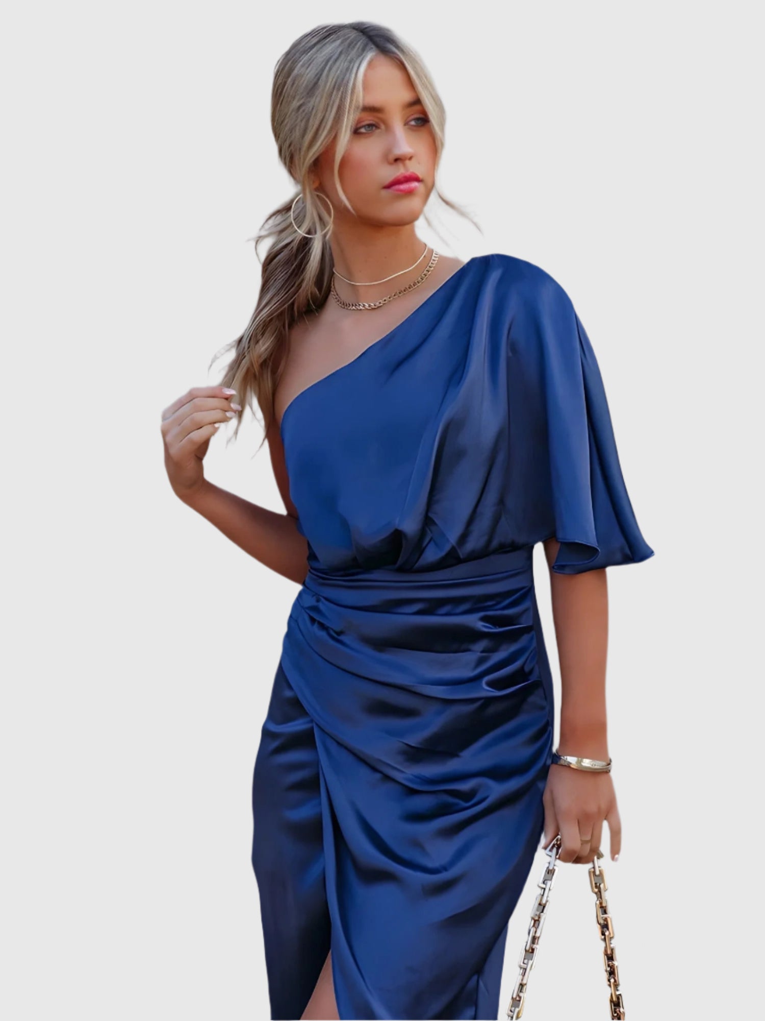 Vera Luxe | Elegantes Ein-Schulter Cocktailkleid | Damen Cocktailkleid | Perfekte Passform | Festliche Mode