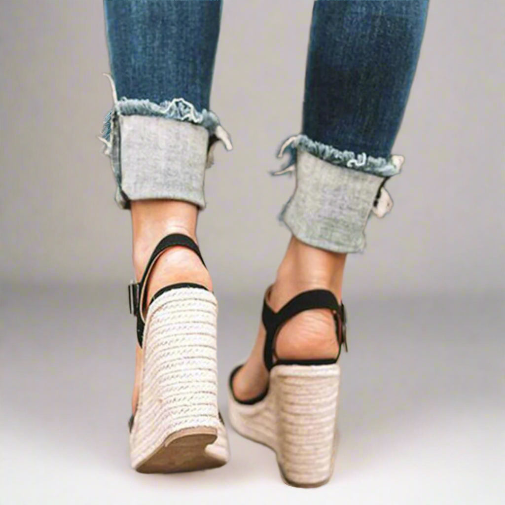 LuxeStep | Elegant wedge slippers with straps | Comfortable wedge heels for women | Perfect for everyday wear &amp; events