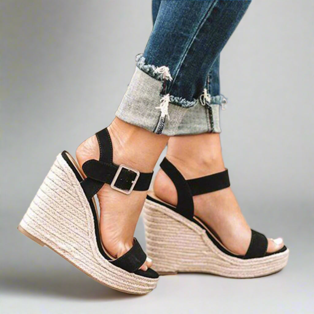 LuxeStep | Elegant wedge slippers with straps | Comfortable wedge heels for women | Perfect for everyday wear &amp; events