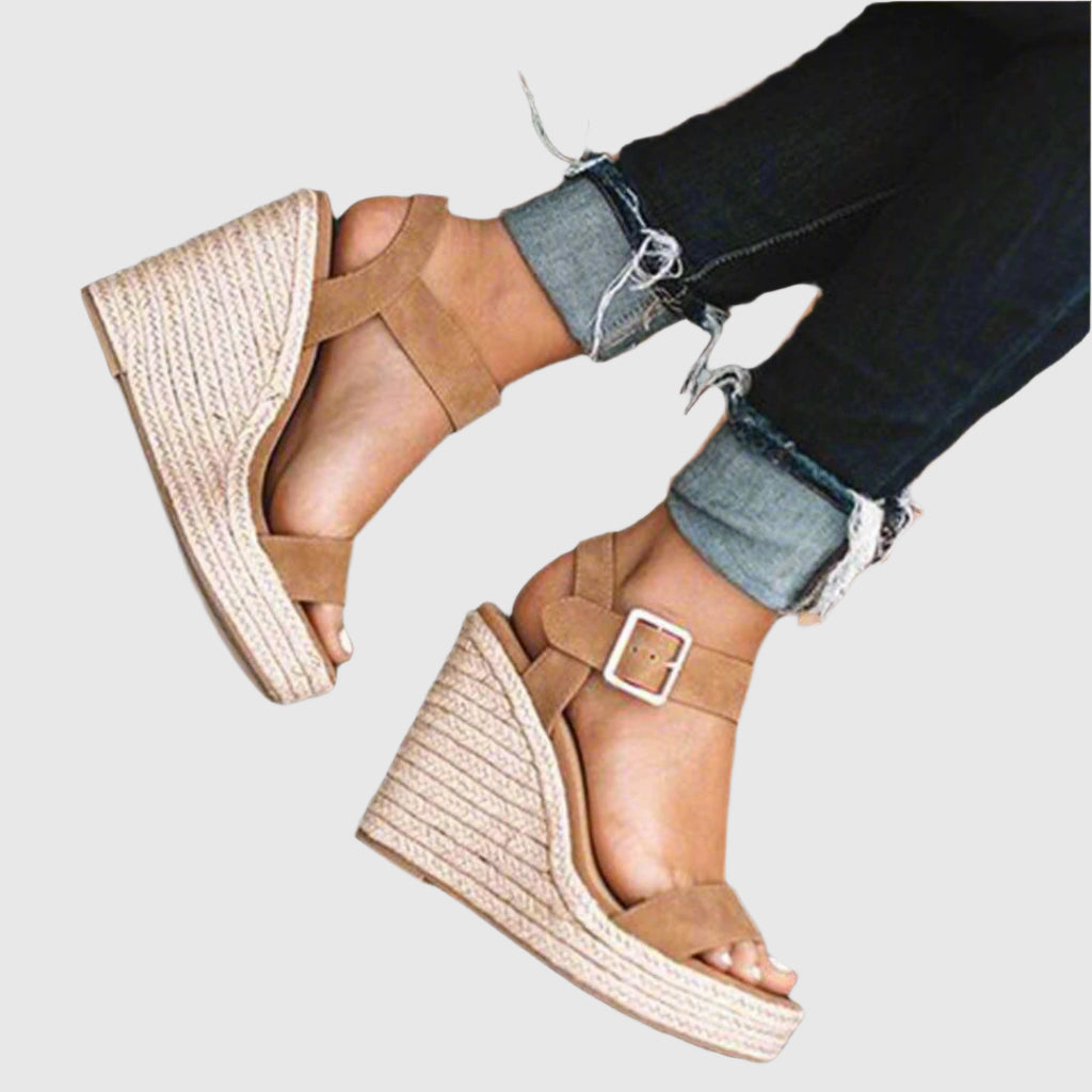 LuxeStep | Elegant wedge slippers with straps | Comfortable wedge heels for women | Perfect for everyday wear &amp; events