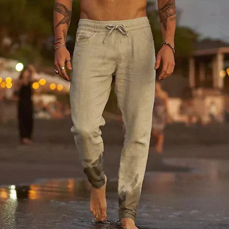 Lunessa Sommer Leinenhose für Herren | Längerer Schnitt | Leicht & Luftig für Heiße Tage