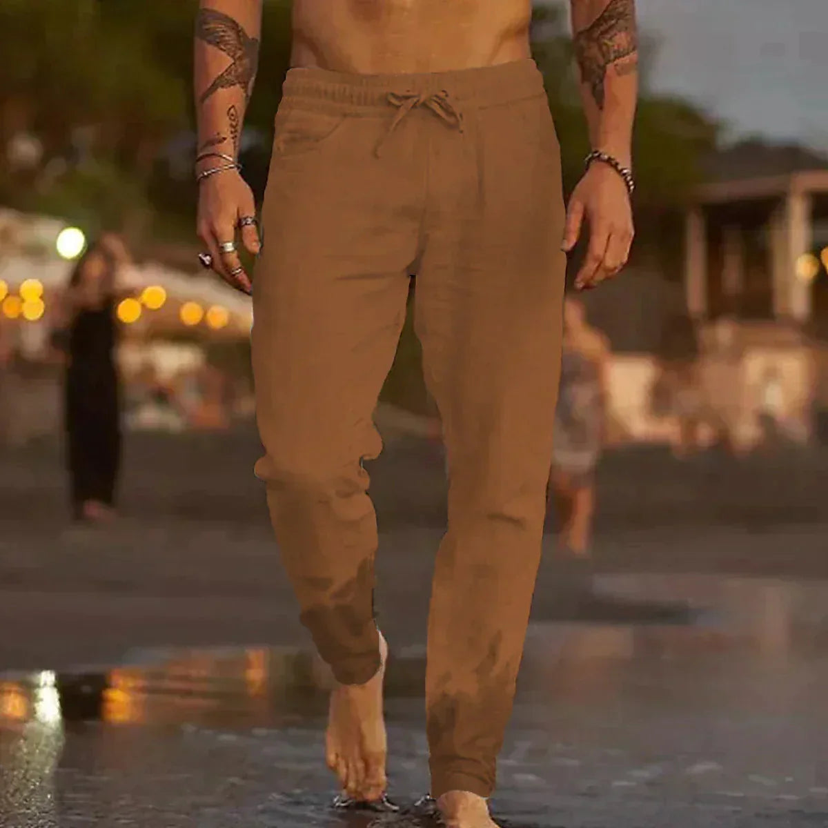 Lunessa Sommer Leinenhose für Herren | Längerer Schnitt | Leicht & Luftig für Heiße Tage