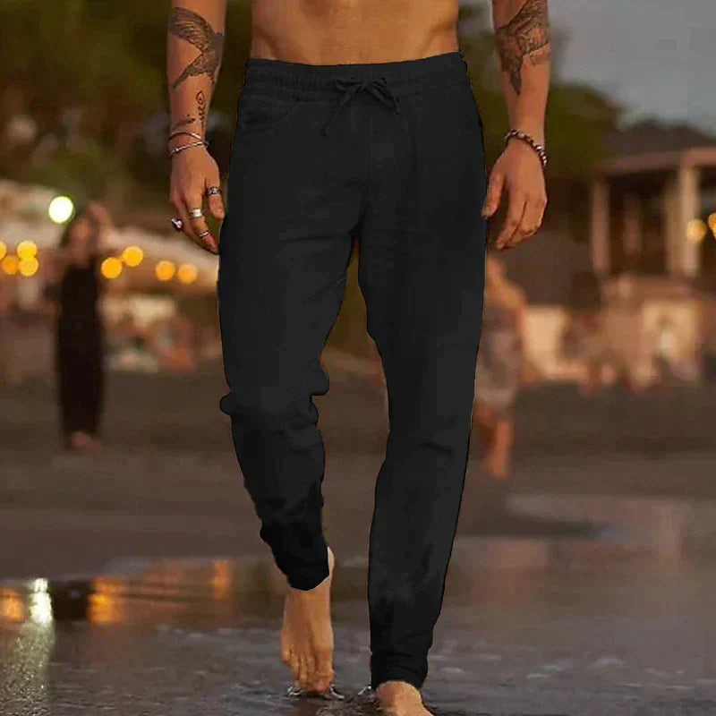 Lunessa Sommer Leinenhose für Herren | Längerer Schnitt | Leicht & Luftig für Heiße Tage