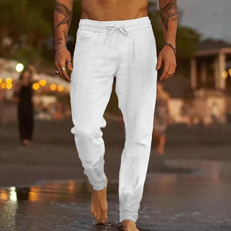 Lunessa Sommer Leinenhose für Herren | Längerer Schnitt | Leicht & Luftig für Heiße Tage