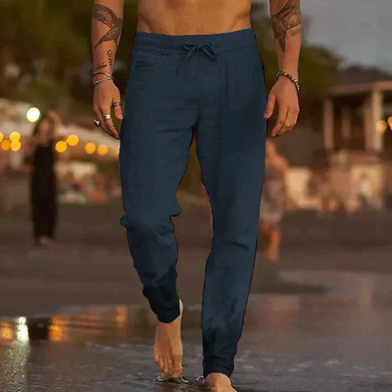 Lunessa Sommer Leinenhose für Herren | Längerer Schnitt | Leicht & Luftig für Heiße Tage