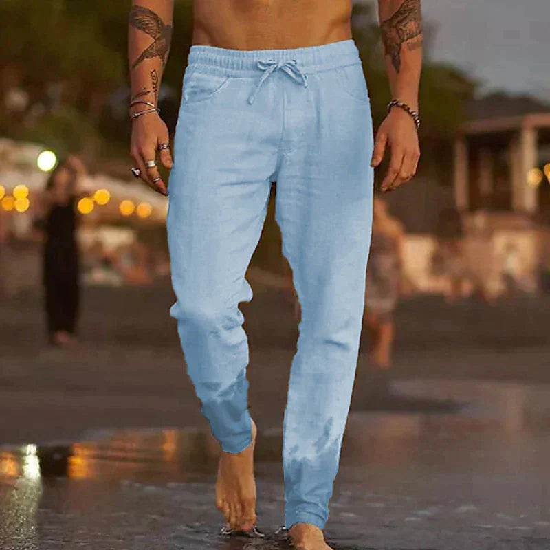 Lunessa Sommer Leinenhose für Herren | Längerer Schnitt | Leicht & Luftig für Heiße Tage