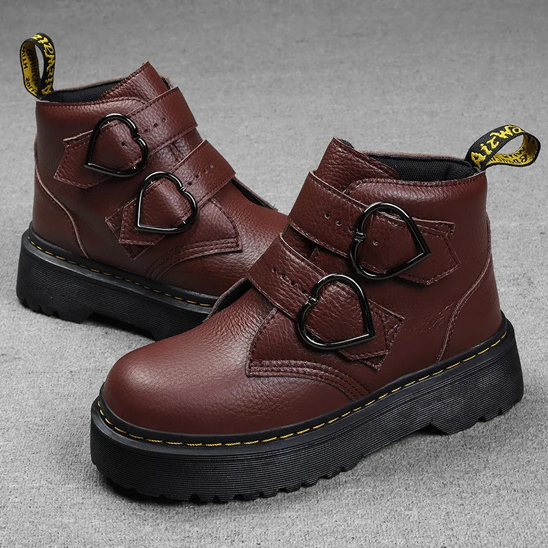 HeartStep ankle boots with heart-shaped buckles | Stylish | Comfortable | Perfect for fall/winter