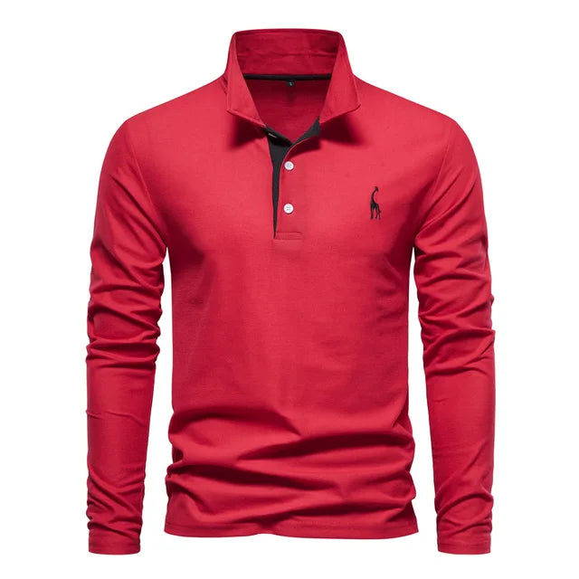 Lunethra Klassisches Langärmeliges Polo für Herren | Zeitloser Stil & Komfort