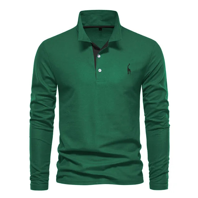 Lunethra Klassisches Langärmeliges Polo für Herren | Zeitloser Stil & Komfort