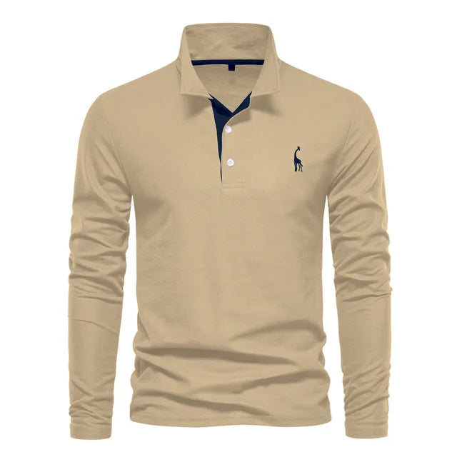 Lunethra Klassisches Langärmeliges Polo für Herren | Zeitloser Stil & Komfort