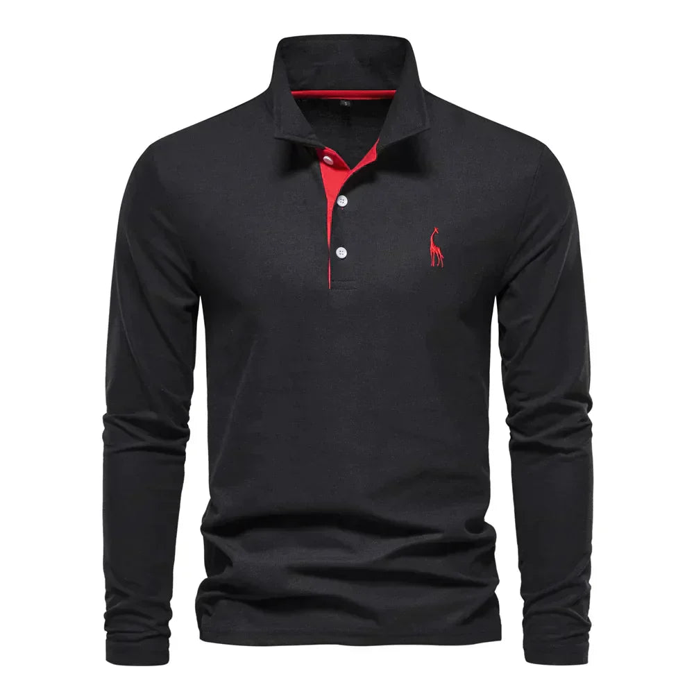 Lunethra Klassisches Langärmeliges Polo für Herren | Zeitloser Stil & Komfort
