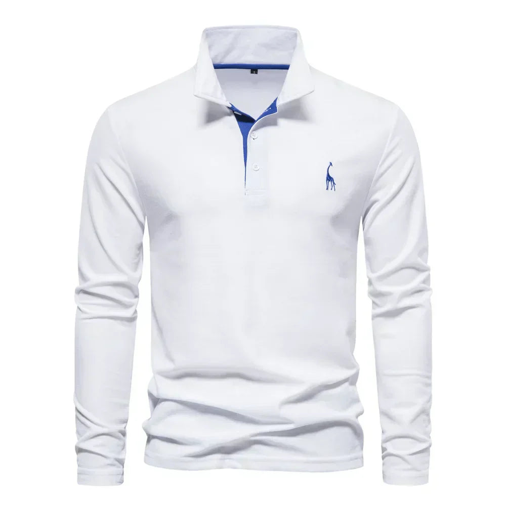 Lunethra Klassisches Langärmeliges Polo für Herren | Zeitloser Stil & Komfort