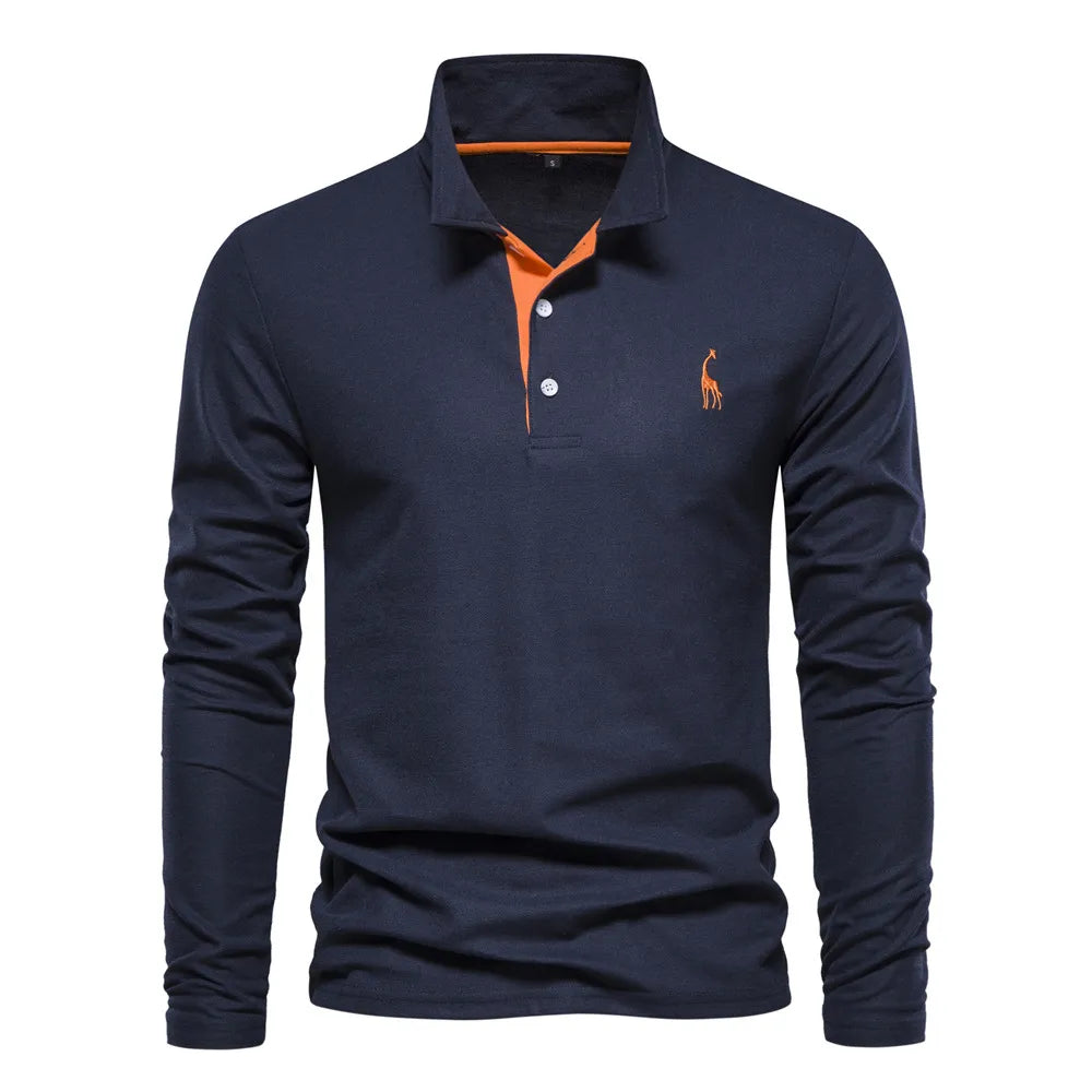 Lunethra Klassisches Langärmeliges Polo für Herren | Zeitloser Stil & Komfort