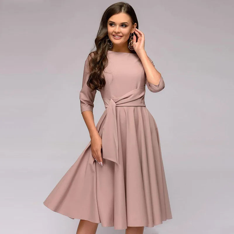 Robe trapèze LinaGrace | Robe d'été élégante | Idéal pour les loisirs et les événements | Doux et confortable