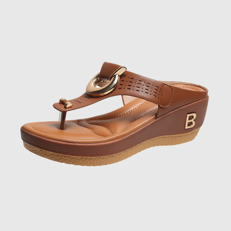 VivaLift Leather Wedge Sandals | Comfortable | Elegant Wedge Shoes | Summer Fashion