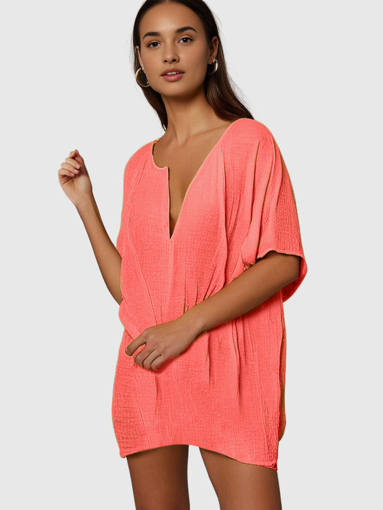 Ava Breeze Beach Cover-Up Kleid | Midi Länge | Leicht | Atmungsaktiv | Perfekt für Sommer