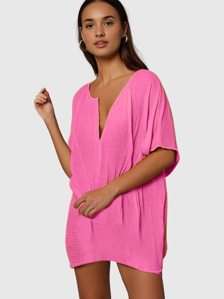 Ava Breeze Beach Cover-Up Kleid | Midi Länge | Leicht | Atmungsaktiv | Perfekt für Sommer