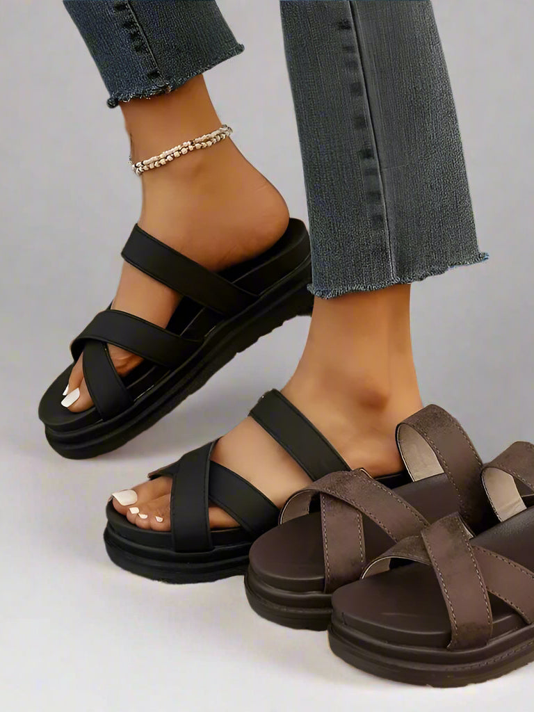 SandalEase Platform Sandals | Orthopedic | Slip-On Summer Shoes for Women