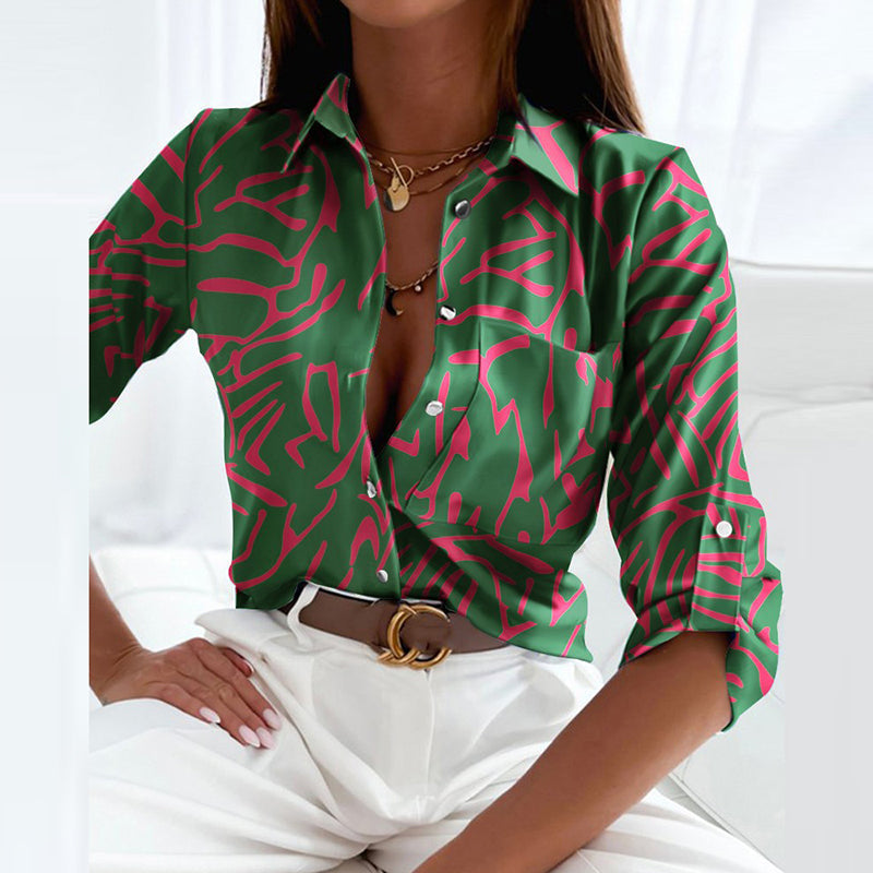 Chemisier femme AvaBliss avec col rabattu | Tissu léger | Design élégant | Idéal pour le bureau et les loisirs