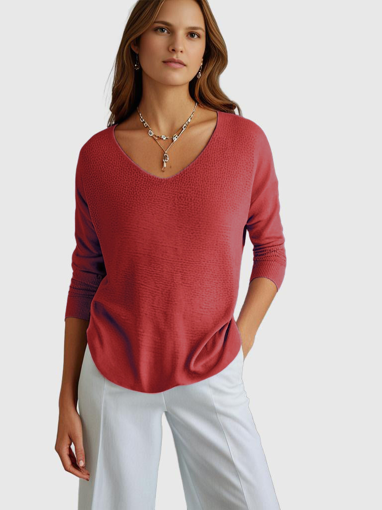 Haut en tricot à col en V ComfortEase | Confortable et élégant | Parfait pour tous les jours
