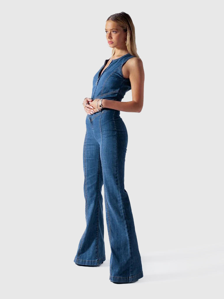 Roxanne Denim Chic Jumpsuit | Elegant denim overalls for women | Comfortable and stylish for every occasion