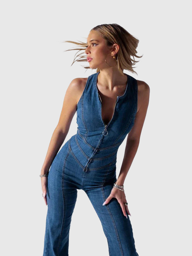 Roxanne Denim Chic Jumpsuit | Elegant denim overalls for women | Comfortable and stylish for every occasion