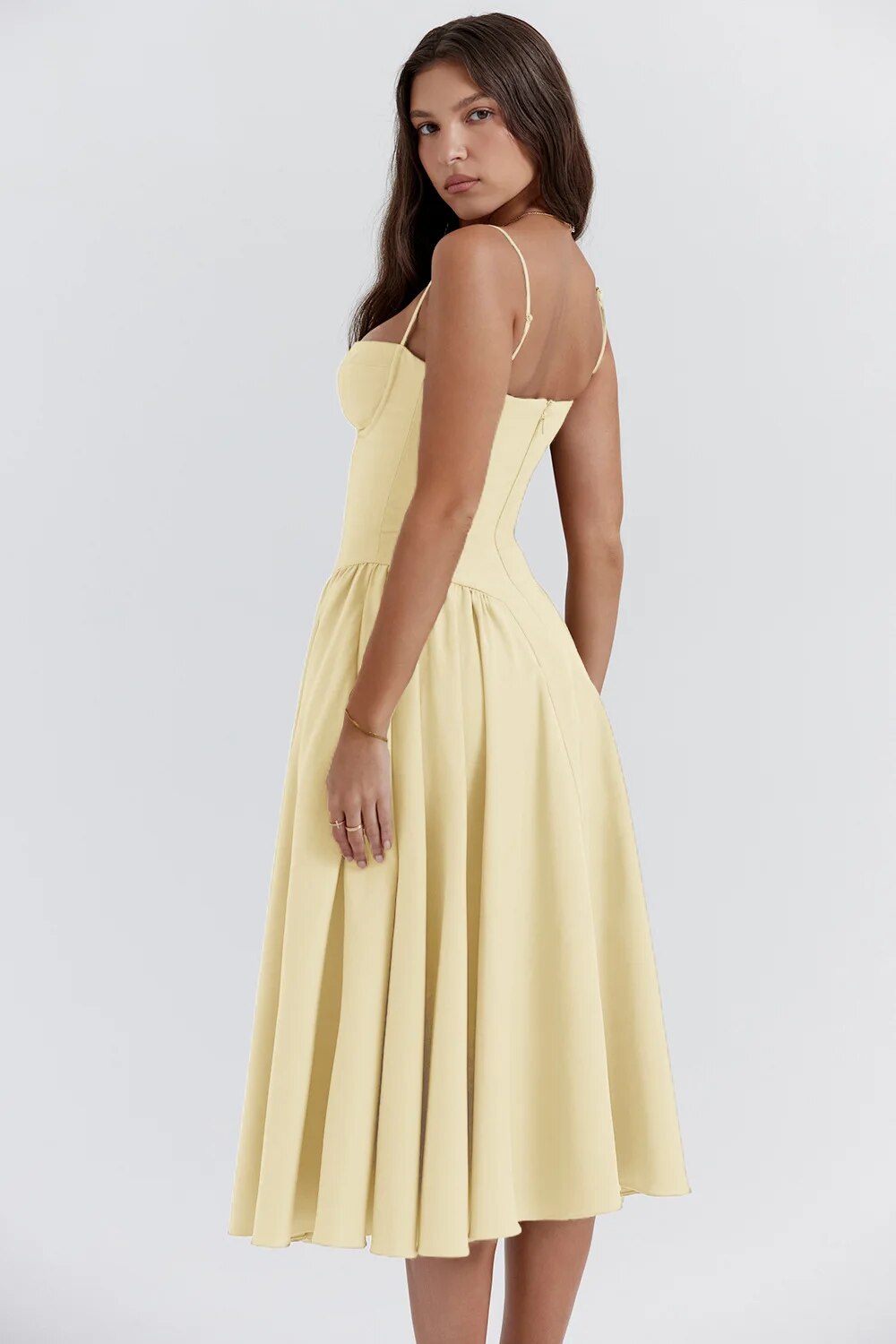 Velisra Sleeveless Corset Midi Dress | Figure-hugging &amp; Elegant | Perfect for special occasions 