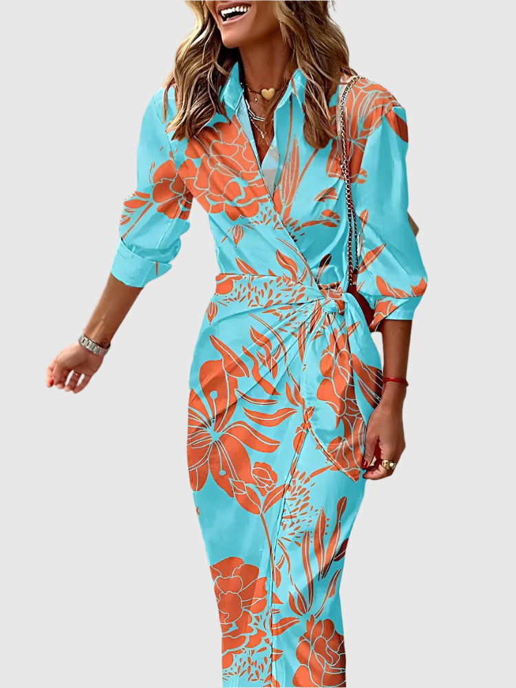 Bernice Striped Midi Shirt Dress | Casual summer look | Comfortable fit | Elegant design for everyday wear and the office