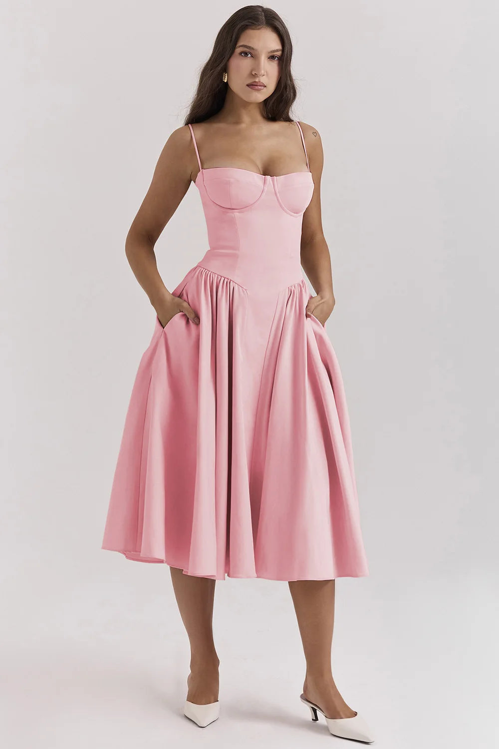 Velisra Sleeveless Corset Midi Dress | Figure-hugging &amp; Elegant | Perfect for special occasions 