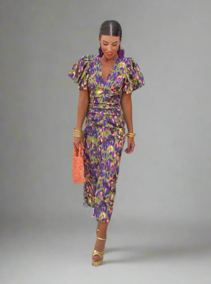 SiennaGlow – Puff Sleeve Maxi Dress for Women | Elegance | Airy | Perfect for special occasions