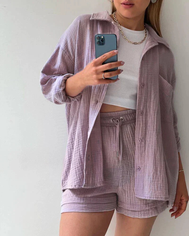 Ensemble deux pièces ElegancePlisse Madelyn | Avec des plis | Mode féminine pour le printemps et l'été | Confortable et élégant