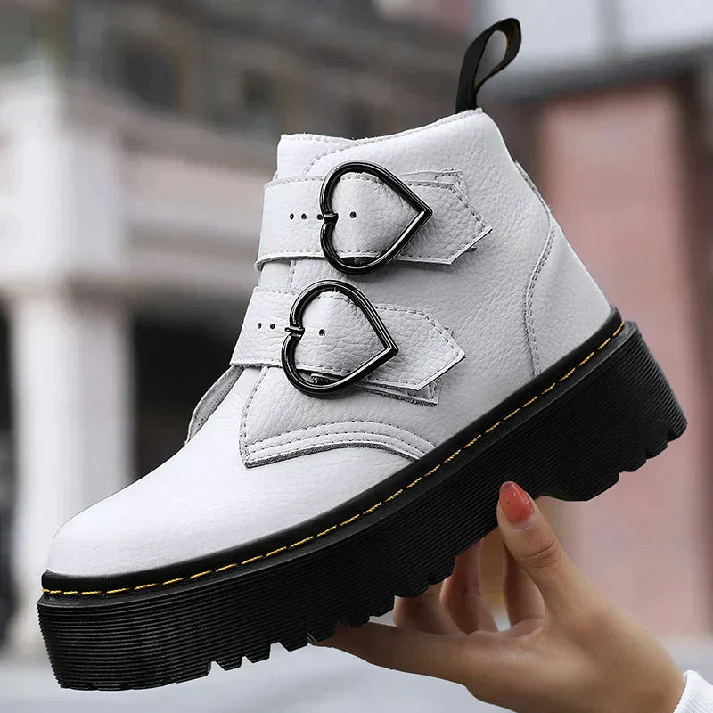 HeartStep ankle boots with heart-shaped buckles | Stylish | Comfortable | Perfect for fall/winter