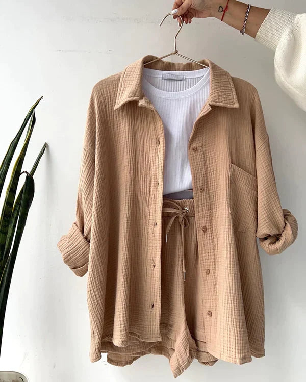Ensemble deux pièces ElegancePlisse Madelyn | Avec des plis | Mode féminine pour le printemps et l'été | Confortable et élégant