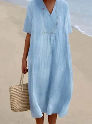 Robe élégante en lin LinaDress | Respirant | Robe d'été | Confortable et élégant