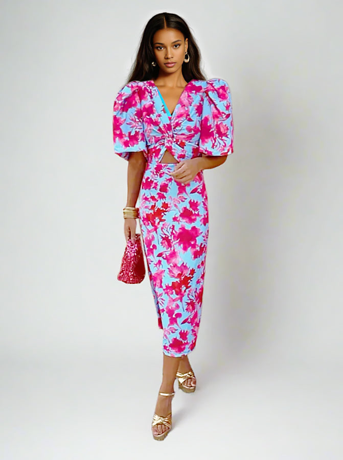 SiennaGlow – Puff Sleeve Maxi Dress for Women | Elegance | Airy | Perfect for special occasions